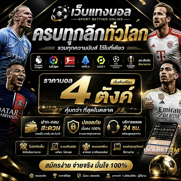 เว็บแทงบอล ครบทุกลีกทั่วโลก ราคาบอล 4 ตังค์ ฝากถอนสะดวก